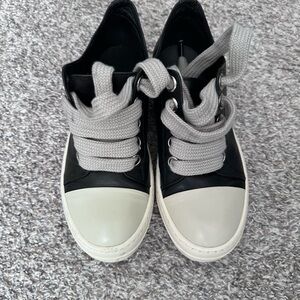 Black and White Sneakers with Gray Laces